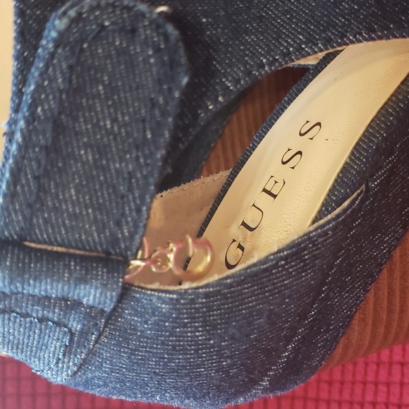 GUESS Rochelle Denim Cutout Wedges - Picture 4 of 6